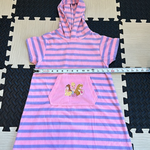Disney striped princess Swim Cover Up Hooded size kids, medium Terry Cloth Beach - Picture 4 of 7